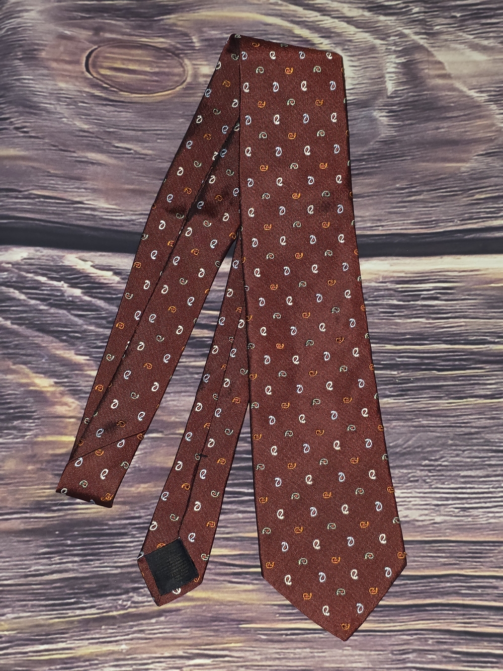 Brooks Brothers Burgundy Paisley Dot Silk Tie